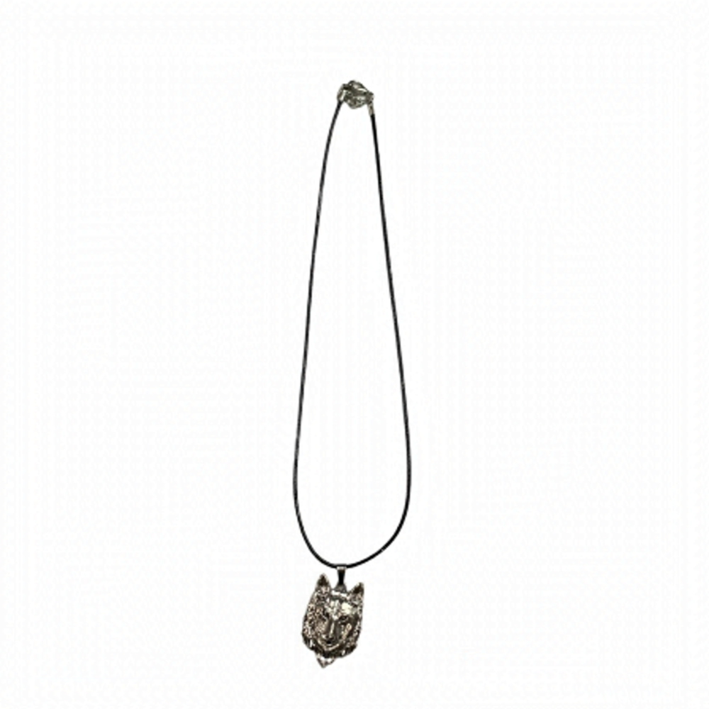 Silver wolf necklace